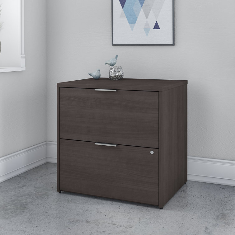 Storm Gray Modern 2-Drawer Lockable Lateral Filing Cabinet