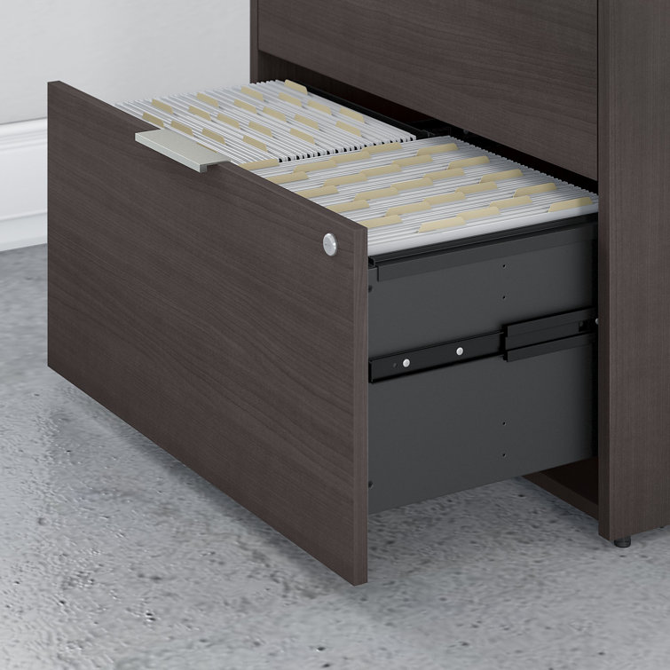 Storm Gray Modern 2-Drawer Lockable Lateral Filing Cabinet