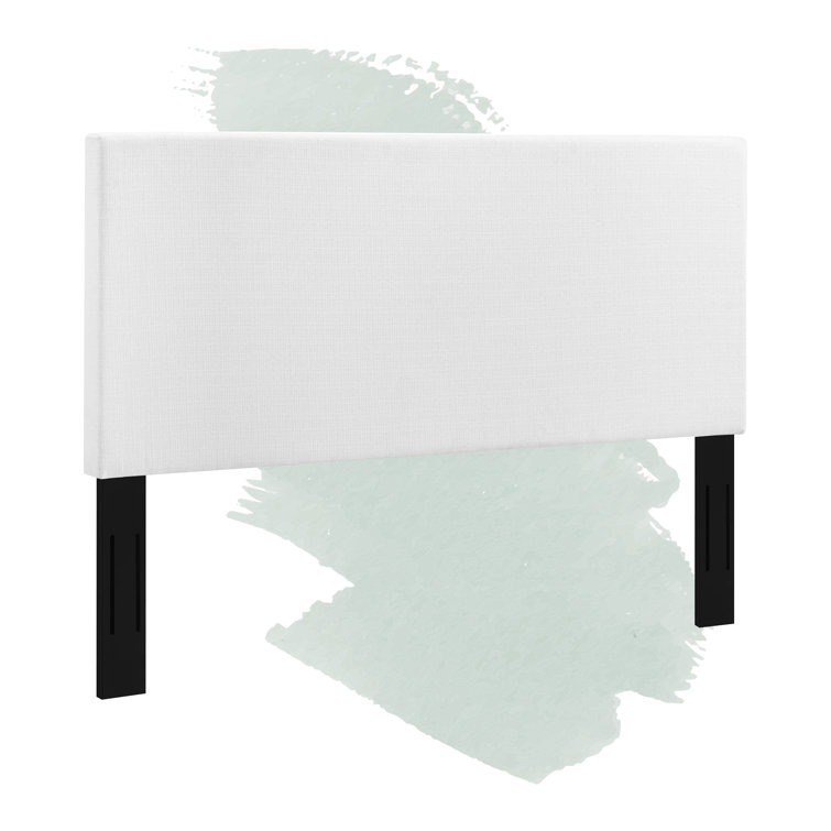 Elegant White Linen Fabric Upholstered Full/Queen Tufted Headboard