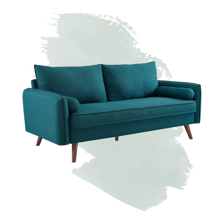 Revive Comfort Tailored 72" Brown Fabric Sofa with Wood Legs