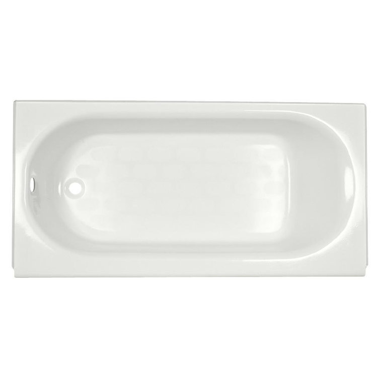 White 61'' Cast Iron Alcove Bathtub with Left Drain