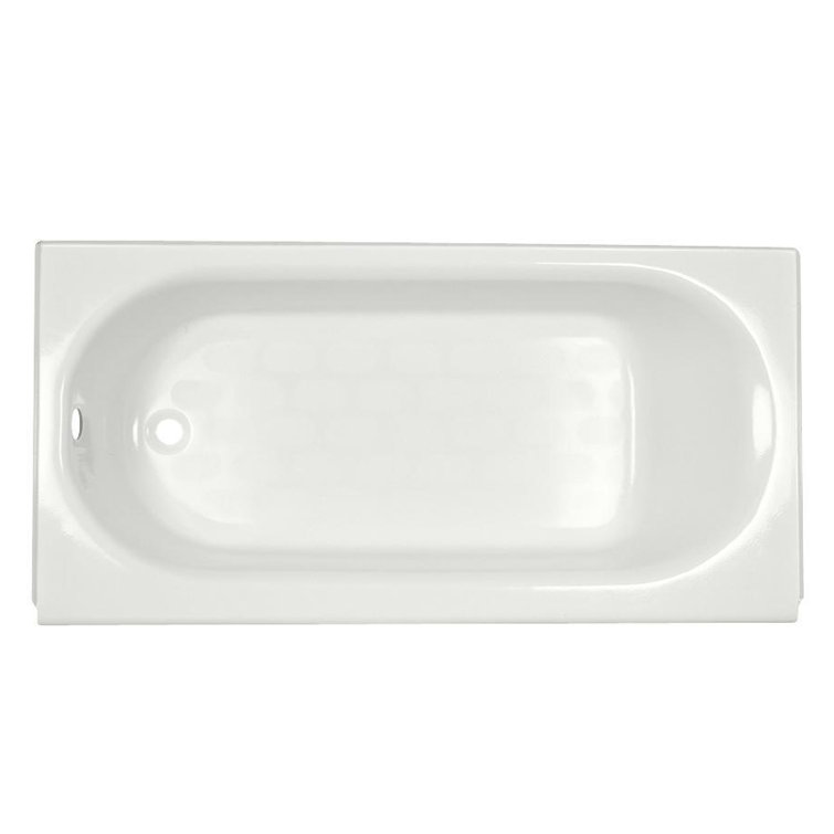 White 61-Inch Cast Iron Alcove Bathtub with Right Hand Drain