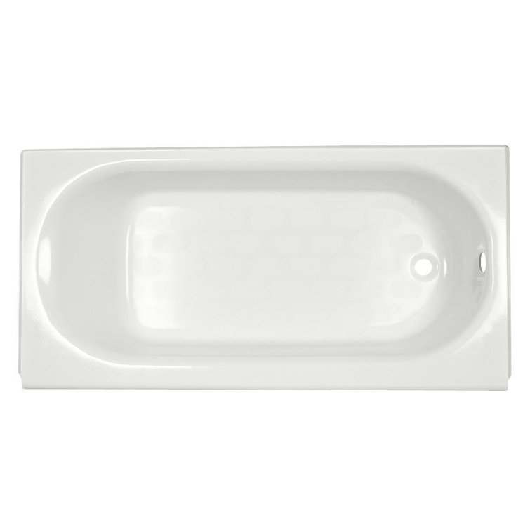 White 61-Inch Cast Iron Alcove Bathtub with Right Hand Drain