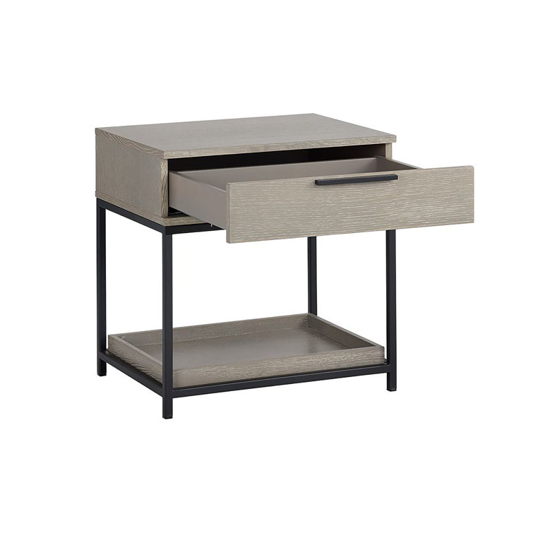Transitional Rebel Black & Gray 1-Drawer Nightstand