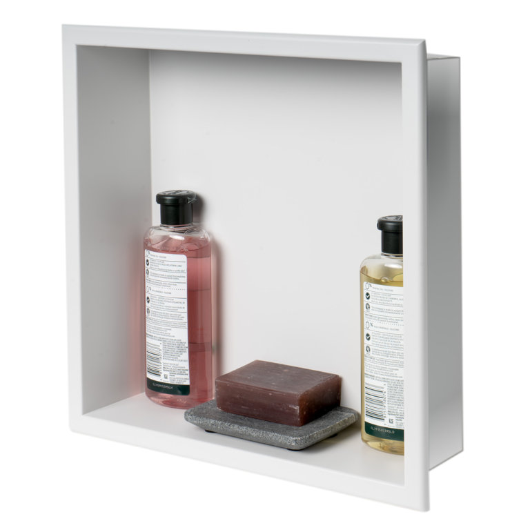 Matte White 12" x 12" Stainless Steel Shower Niche