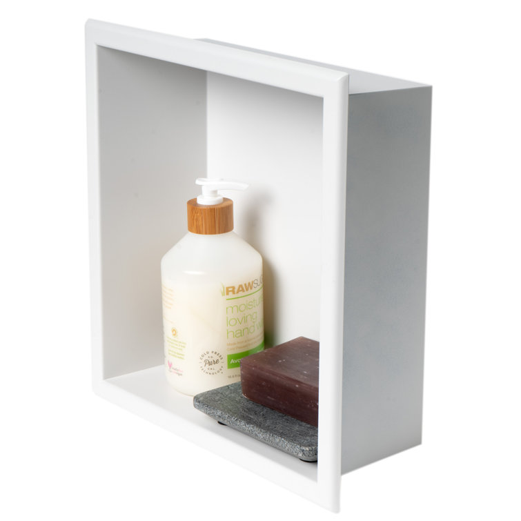 Matte White 12" x 12" Stainless Steel Shower Niche