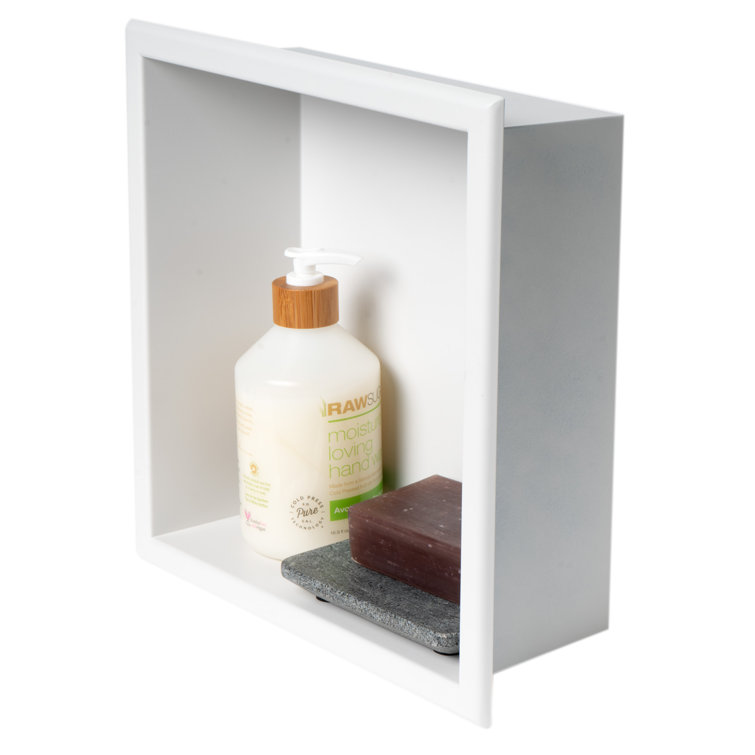 Matte White 12" x 12" Stainless Steel Shower Niche