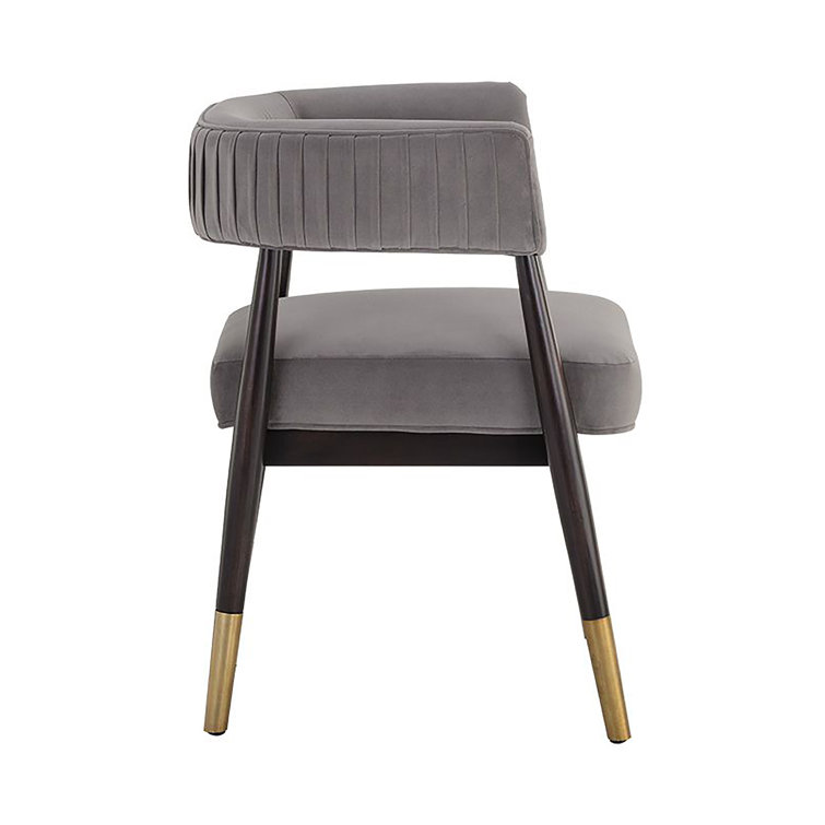 Antonio Charcoal Upholstered Armchair with Gold Accents