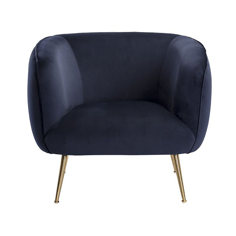 Abbington Navy Mid Century Modern Armchair with Gold Legs