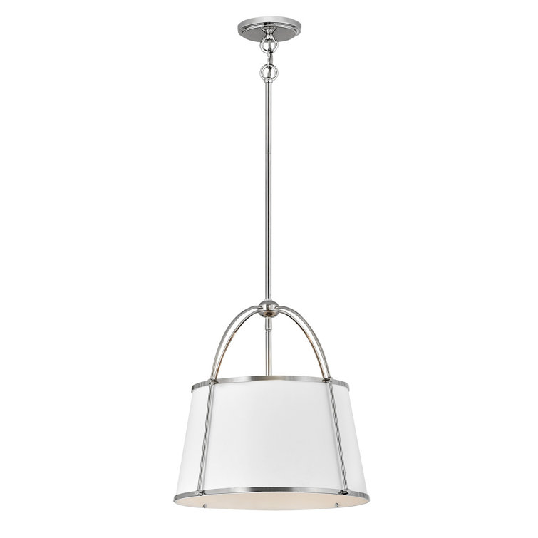 Clarke 16'' Transitional Drum Pendant in Polished Nickel