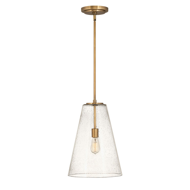 Vance Heritage Brass A-Line Pendant with Glass Shade