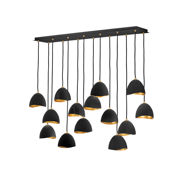 Cotter 14-Light Black Fabric Geometric Chandelier