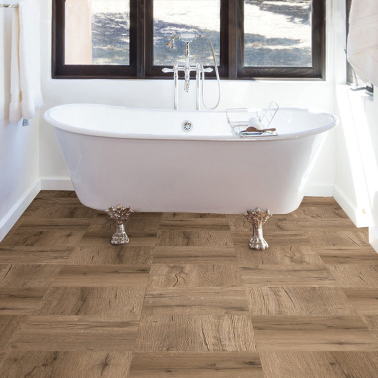 Brown 12'' x 12'' Vinyl Peel and Stick Floor Tiles
