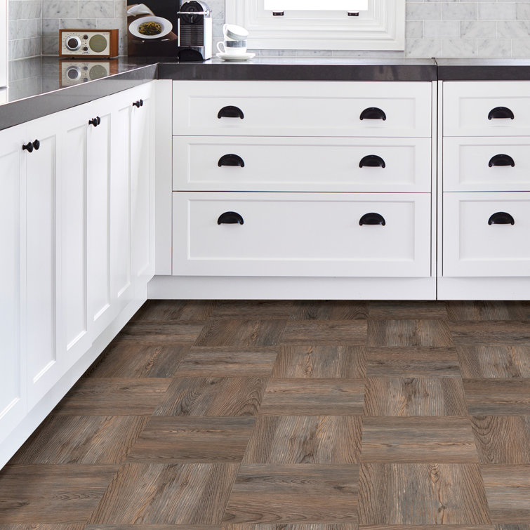 Rustic Brown and Gray Vinyl Peel and Stick Floor Tiles