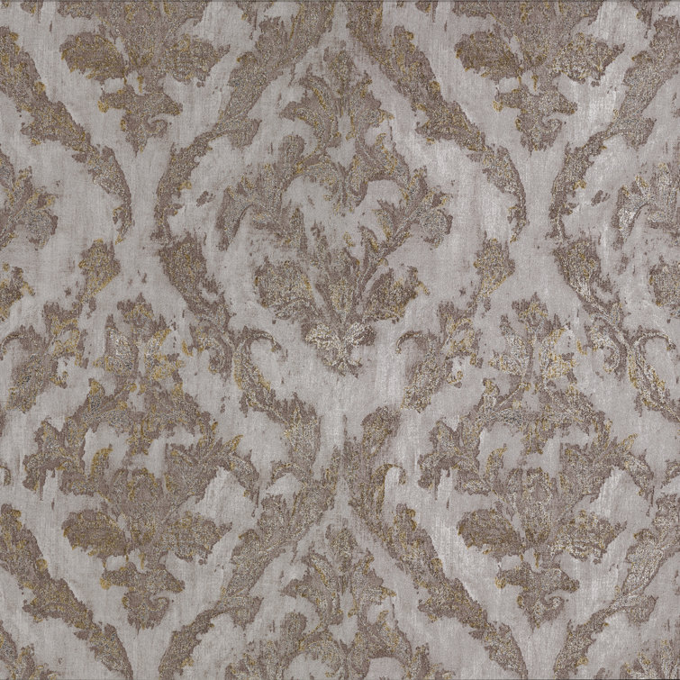 Bronze Semi-Gloss Non-Woven Damask Wallpaper Roll