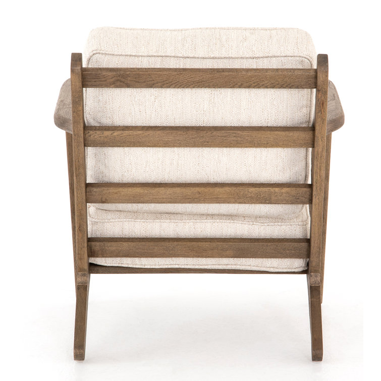 Austin Solid Oak Frame Plush Cushion Accent Chair - Avant Natural