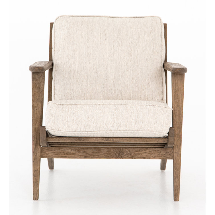 Austin Solid Oak Frame Plush Cushion Accent Chair - Avant Natural