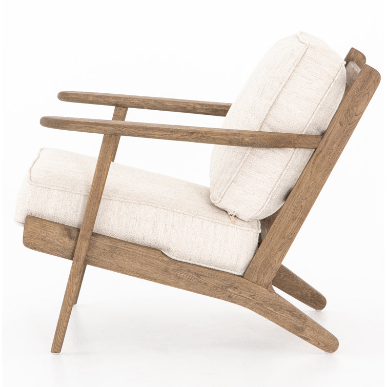 Austin Solid Oak Frame Plush Cushion Accent Chair - Avant Natural