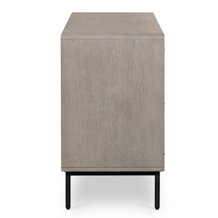 Contemporary Carly Double 6-Drawer Dresser in Grey Wash