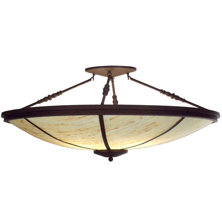 Elegant 4-Light Glass Bowl Semi-Flush Mount for Indoor/Outdoor