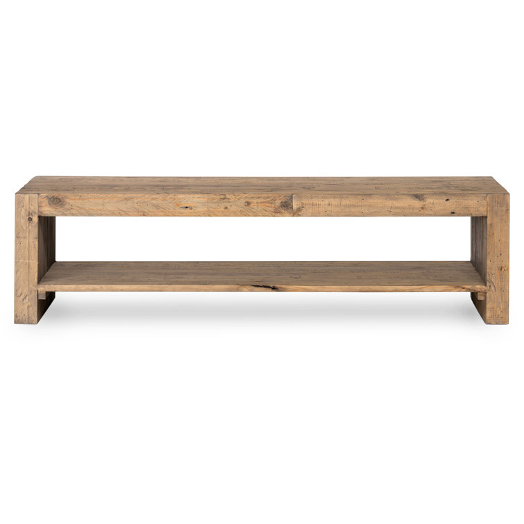 Sierra Rustic Natural Pine Outdoor Coffee Table with Storage