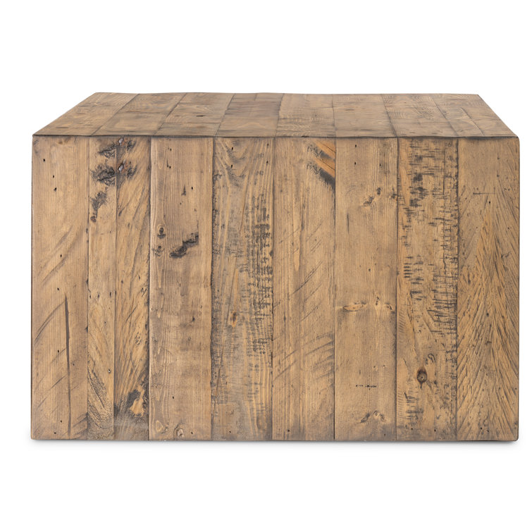 Sierra Rustic Natural Pine Outdoor Coffee Table with Storage