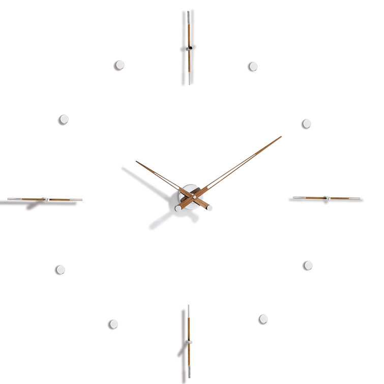 Oversized White Lacquered Minimalist Wall Clock