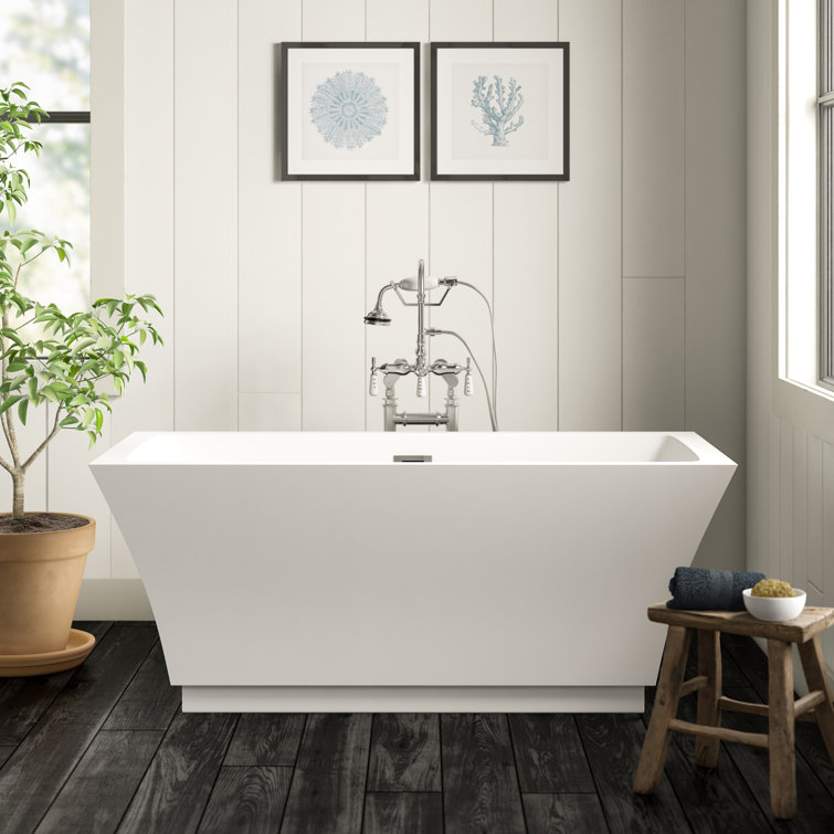 Orion 59'' White Acrylic Freestanding Soaking Bathtub