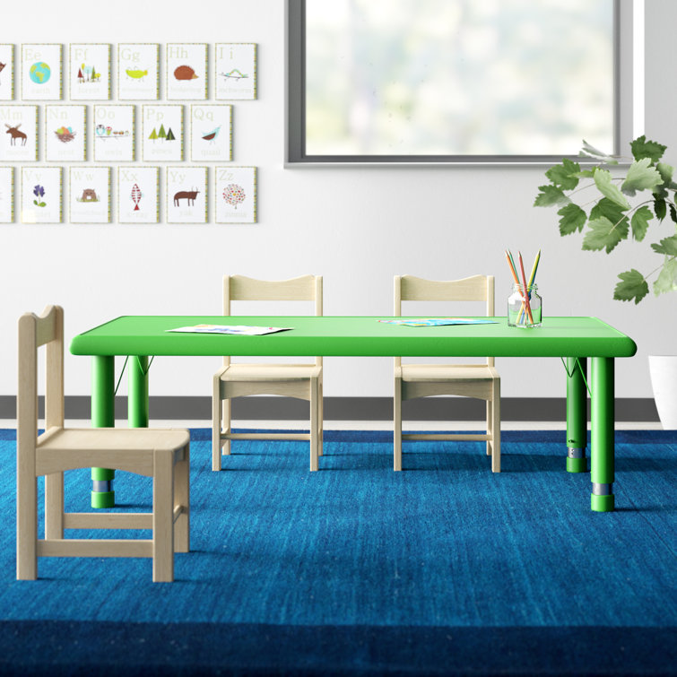 Goddard Rectangular Green Plastic Adjustable Kids Activity Table 24"x48"