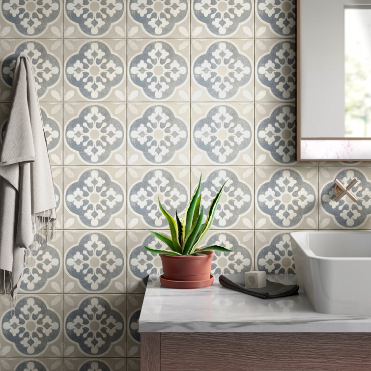 Enchante 8" x 8" Multicolor Matte Porcelain Tile