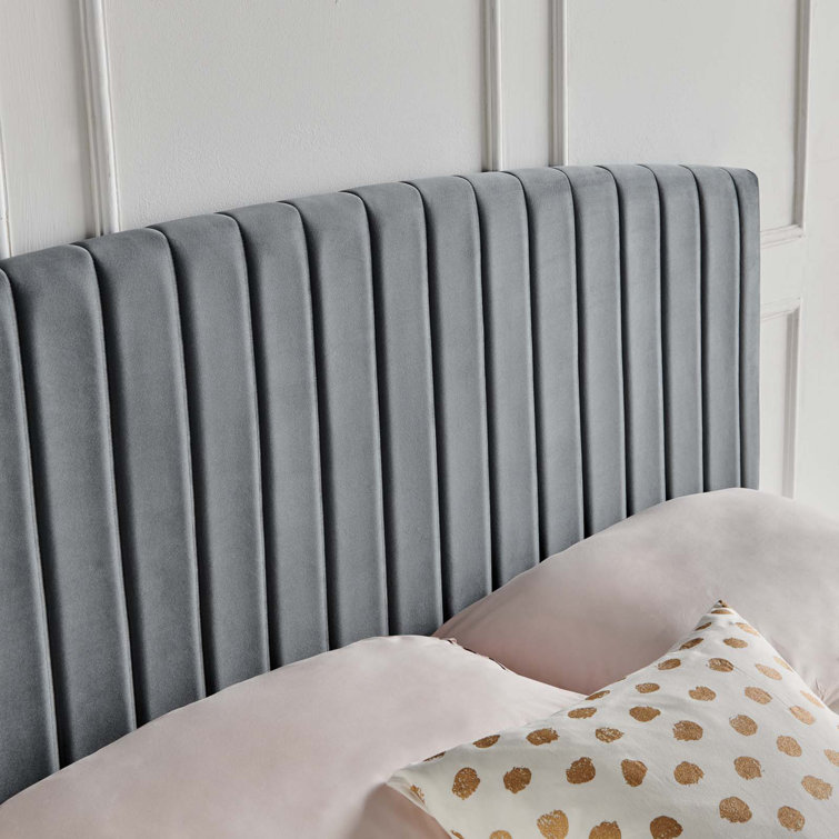 Charcoal Twin Upholstered Tufted Velvet Headboard