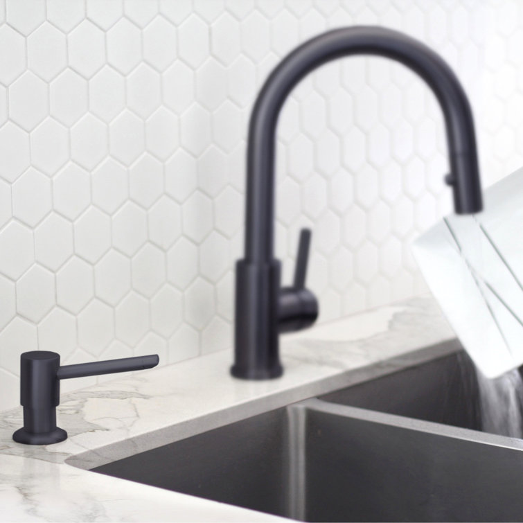 Matte Black Stainless Steel Kitchen Sink Soap Dispenser