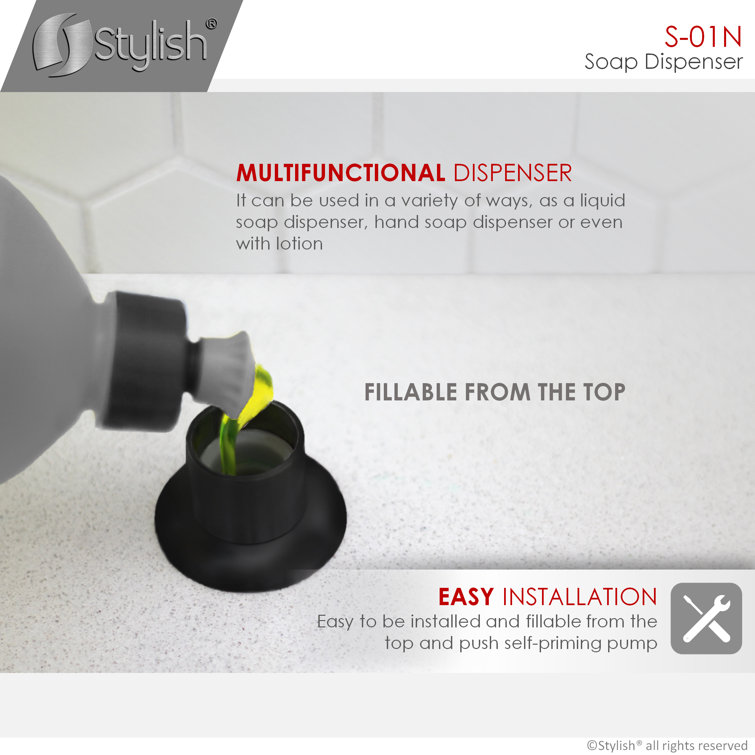 Matte Black Stainless Steel Kitchen Sink Soap Dispenser