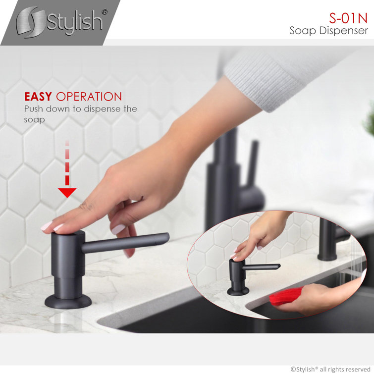Matte Black Stainless Steel Kitchen Sink Soap Dispenser