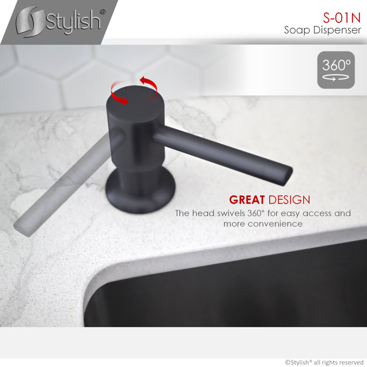 Matte Black Stainless Steel Kitchen Sink Soap Dispenser