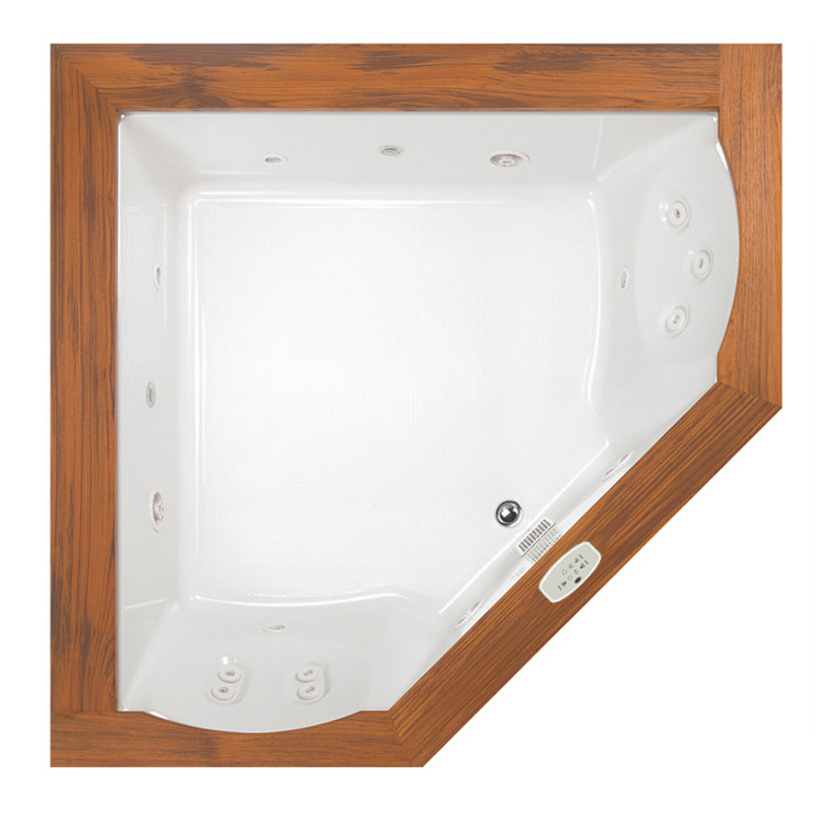 Fuzion 66" White Acrylic Corner Whirlpool Bathtub