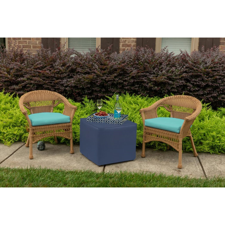 Canvas Aruba Teal Sunbrella Wicker Seat Cushion 19.5"