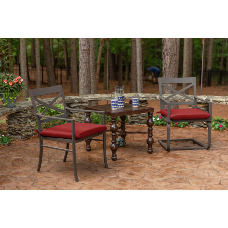Sunbrella Red Canvas Outdoor Chair Cushions, 20" x 20"