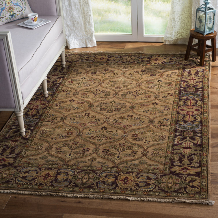 Handmade Blue Wool 5' x 7' Oriental Area Rug