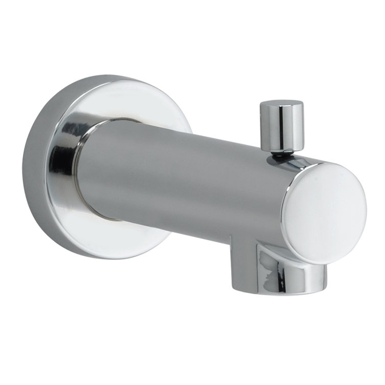 Polished Chrome Modern Tub Spout with Diverter