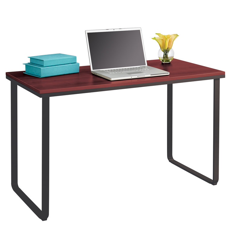 Cherry & Black Steel U-Shaped Workstation Desk, 47.2" x 24"