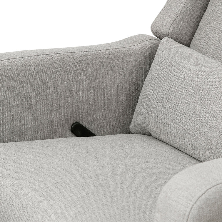 Arlo Performance Grey Linen Wood Swivel Recliner