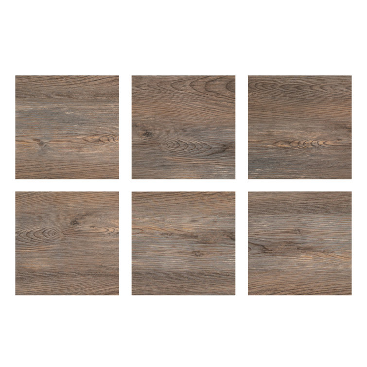 Rustic Brown and Gray Vinyl Peel and Stick Floor Tiles