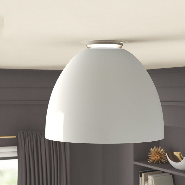 Gloss White Aluminum LED Bowl Ceiling Light 21.69"