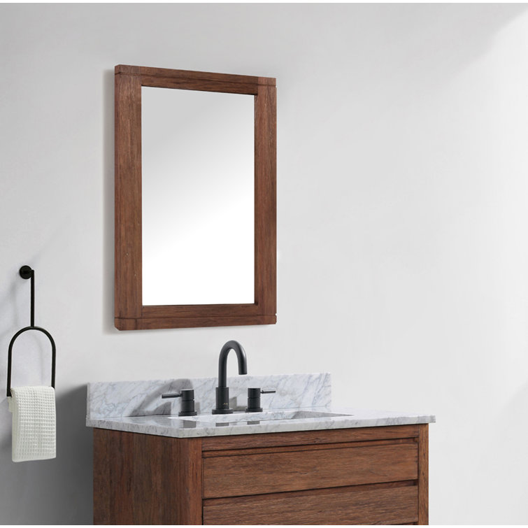 Kai & Kayden Reclaimed Brown Wood 34"x24" Traditional Mirror