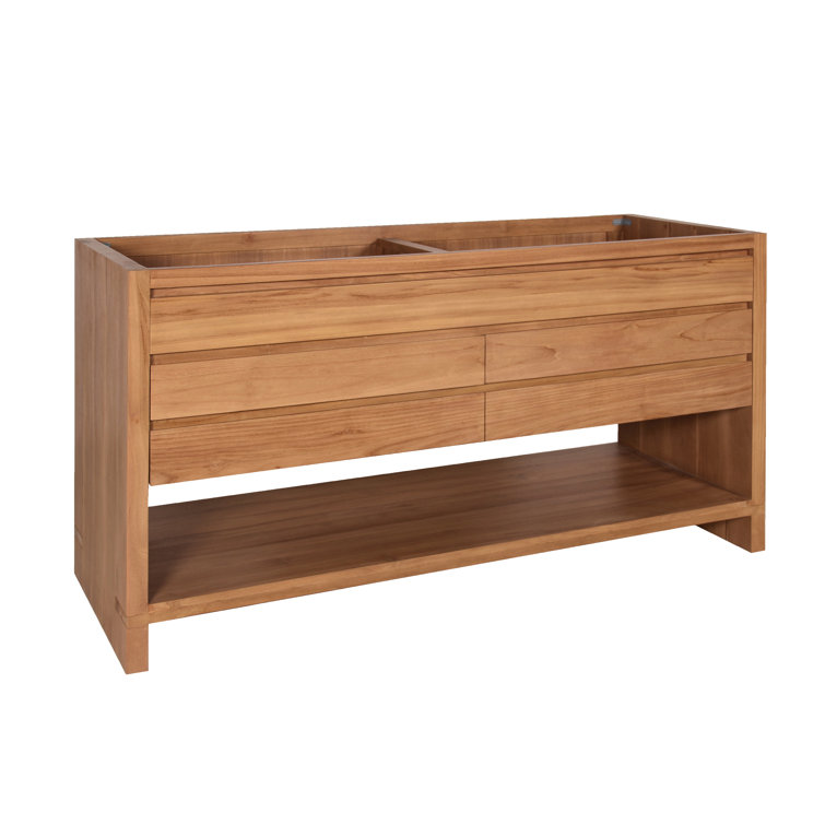 Kai 60" Natural Teak Double Vanity Cabinet