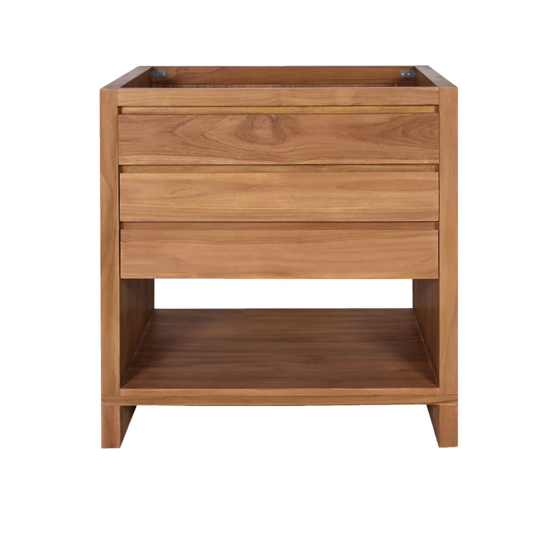 Teak 30'' Free Standing Solid Wood Single Vanity Base