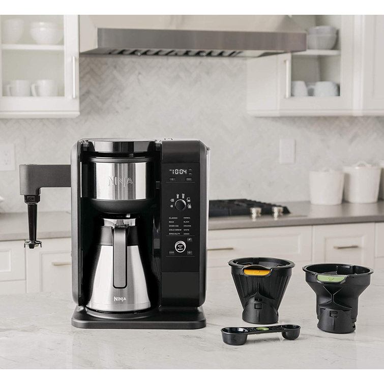 10-Cup Stainless & Black Coffee and Tea Brewing System with Thermal Carafe