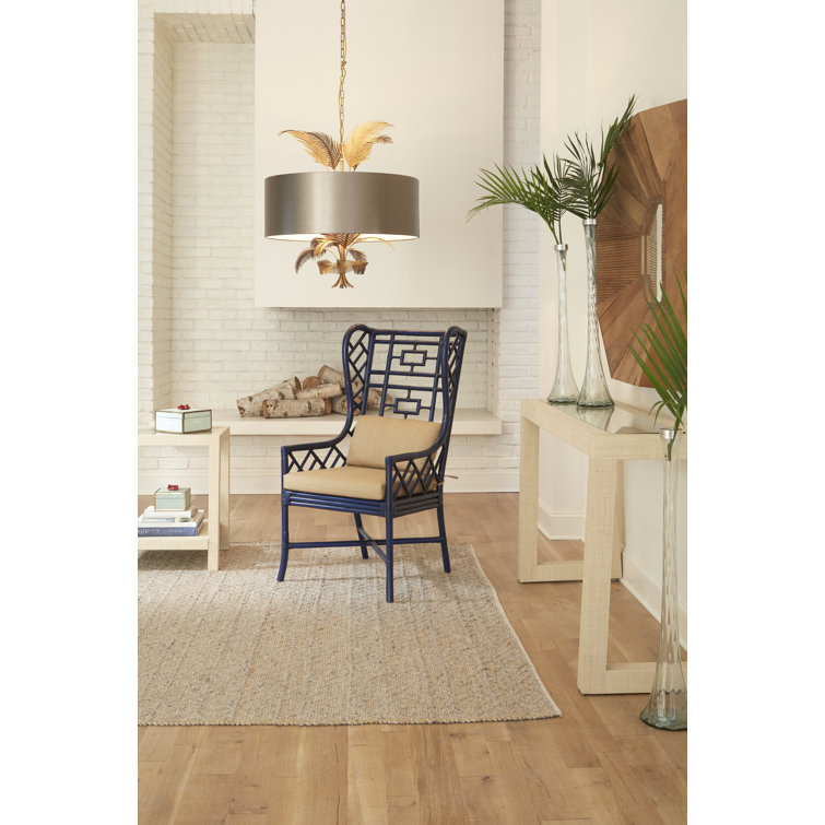 Gaston Natural Wood Base with 60'' Glass Top Console Table
