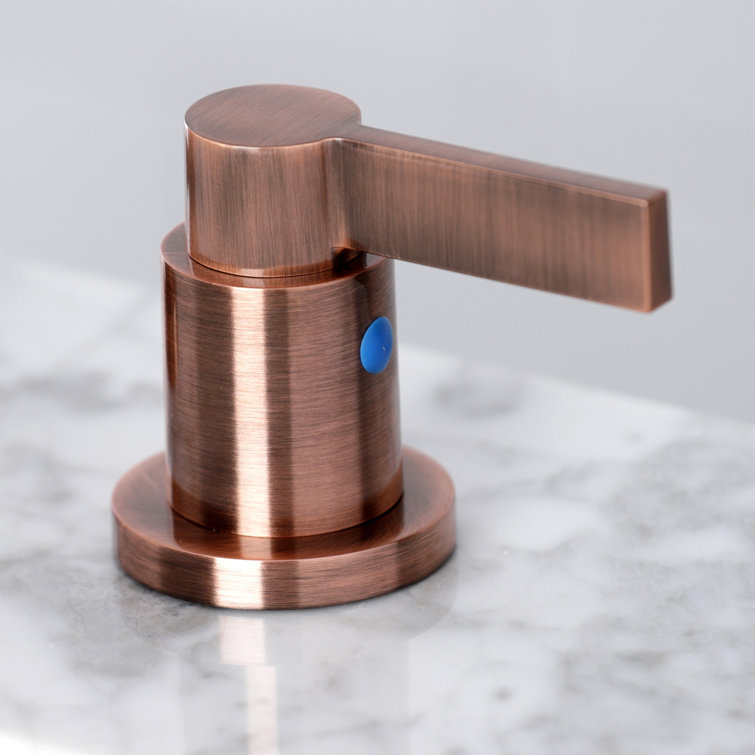NuvoFusion Modern Antique Copper Widespread Bathroom Faucet